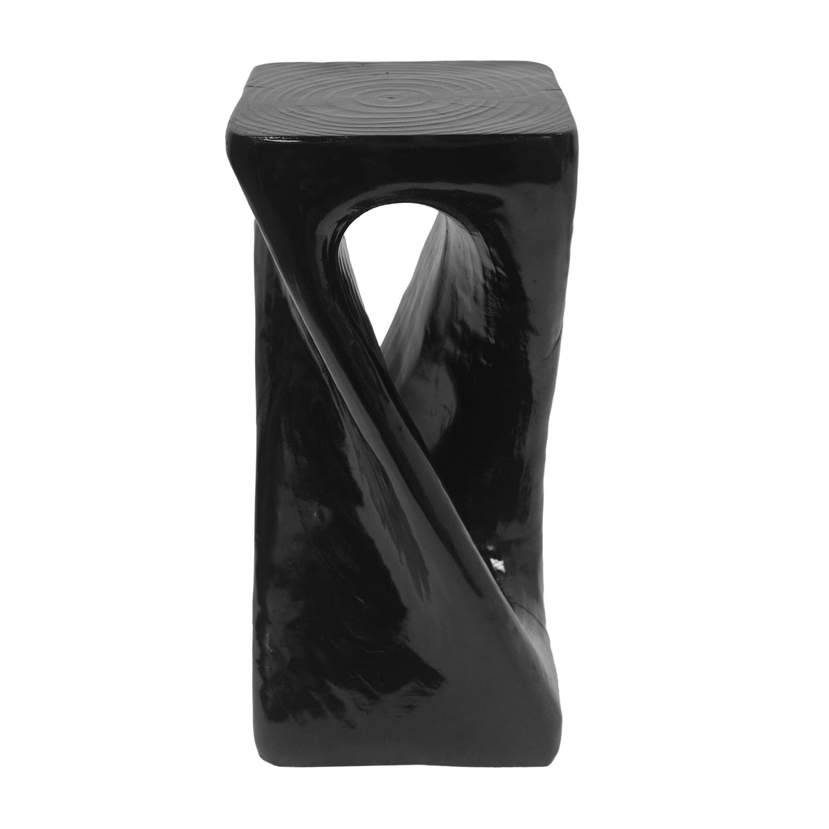 Black Magnesium Oxide Side Table - Outdoor Patio Accent