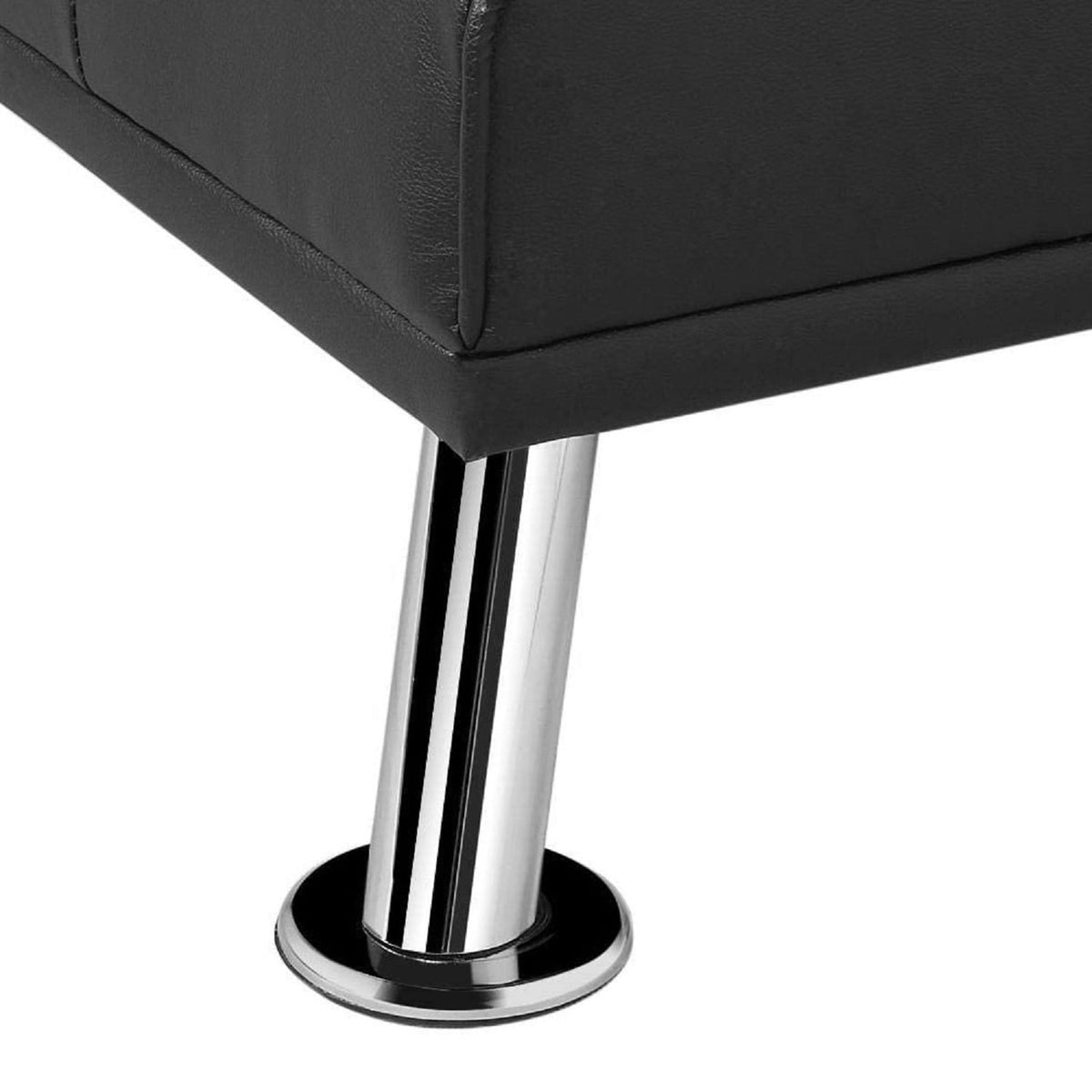Black PU Sofa Bed - 3 Adjustable Positions