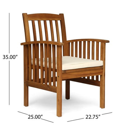 Teak Acacia Wood Dining Set - 6 Seat Patio Table