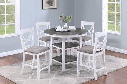Round White Dining Table with 4 Chairs
