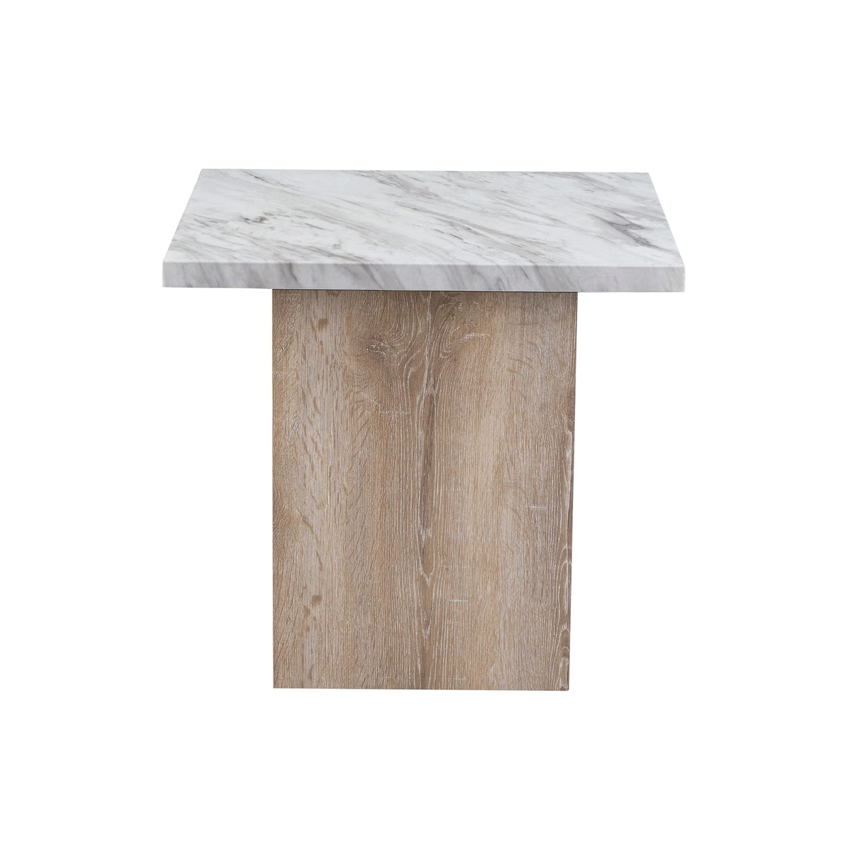 Gregory End Table - Black & Ivory Faux Marble