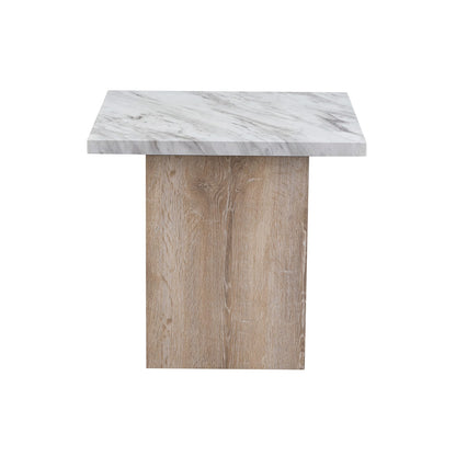 Gregory End Table - Black & Ivory Faux Marble