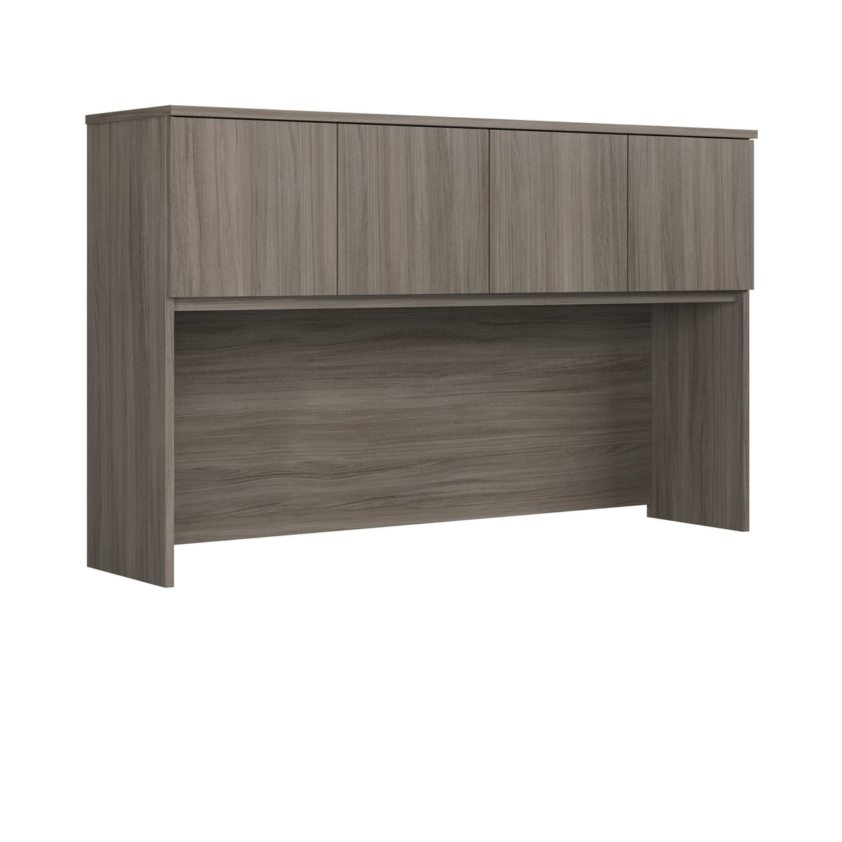 Brown Hutch with Adjustable Shelves - Office Storage