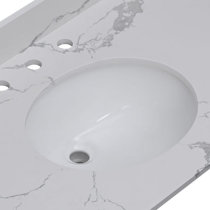 Modern White Ceramic Bathroom Sink Basin for Cabinet Renovation
