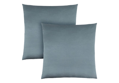 Set of 2 Blue Square Throw Pillows - 18x18 Inches