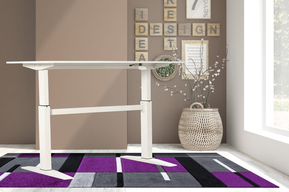47" White Height Adjustable Standing Desk