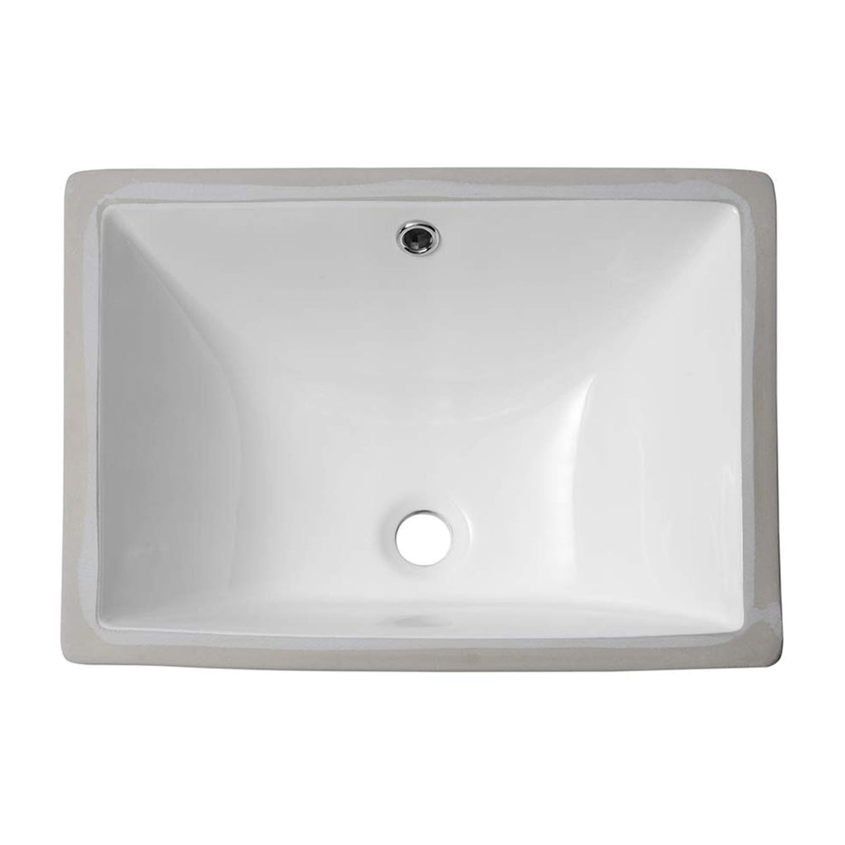 18.5" White Ceramic Rectangular Undermount Bathroom Sink - Stain Resistant