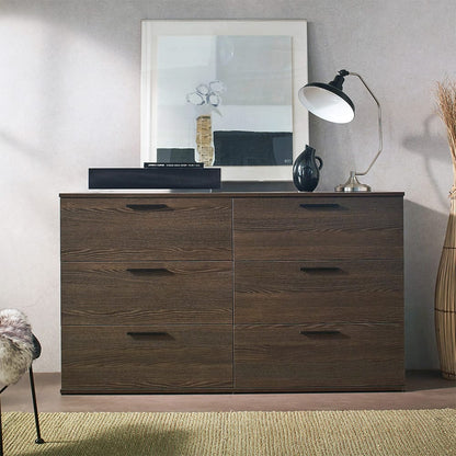 Morgan Farmhouse Six-Drawer Jumbo Dresser - Espresso Solid Wood