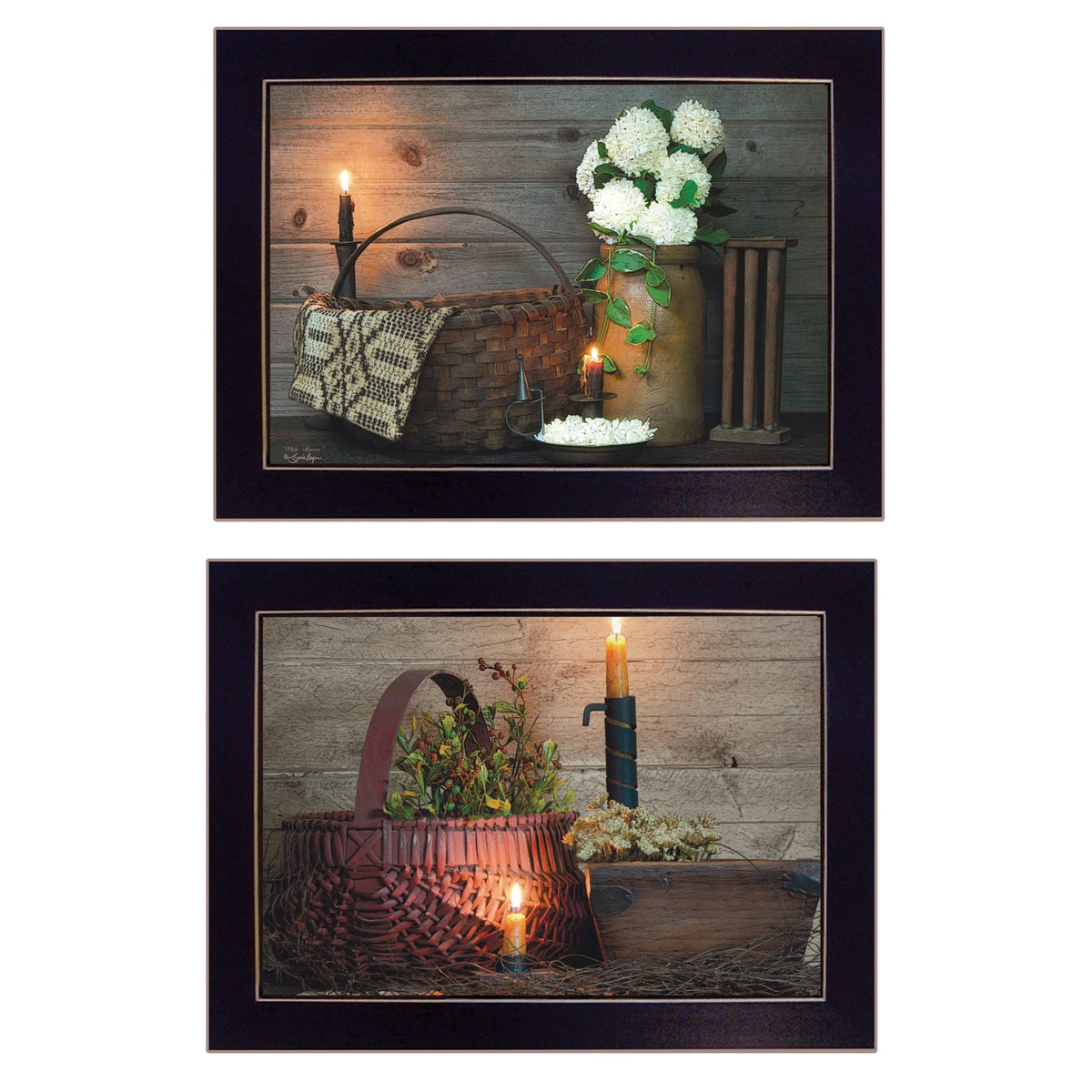 Red & White Basket Wall Art - 2 Piece Vignette by Susie Boyer