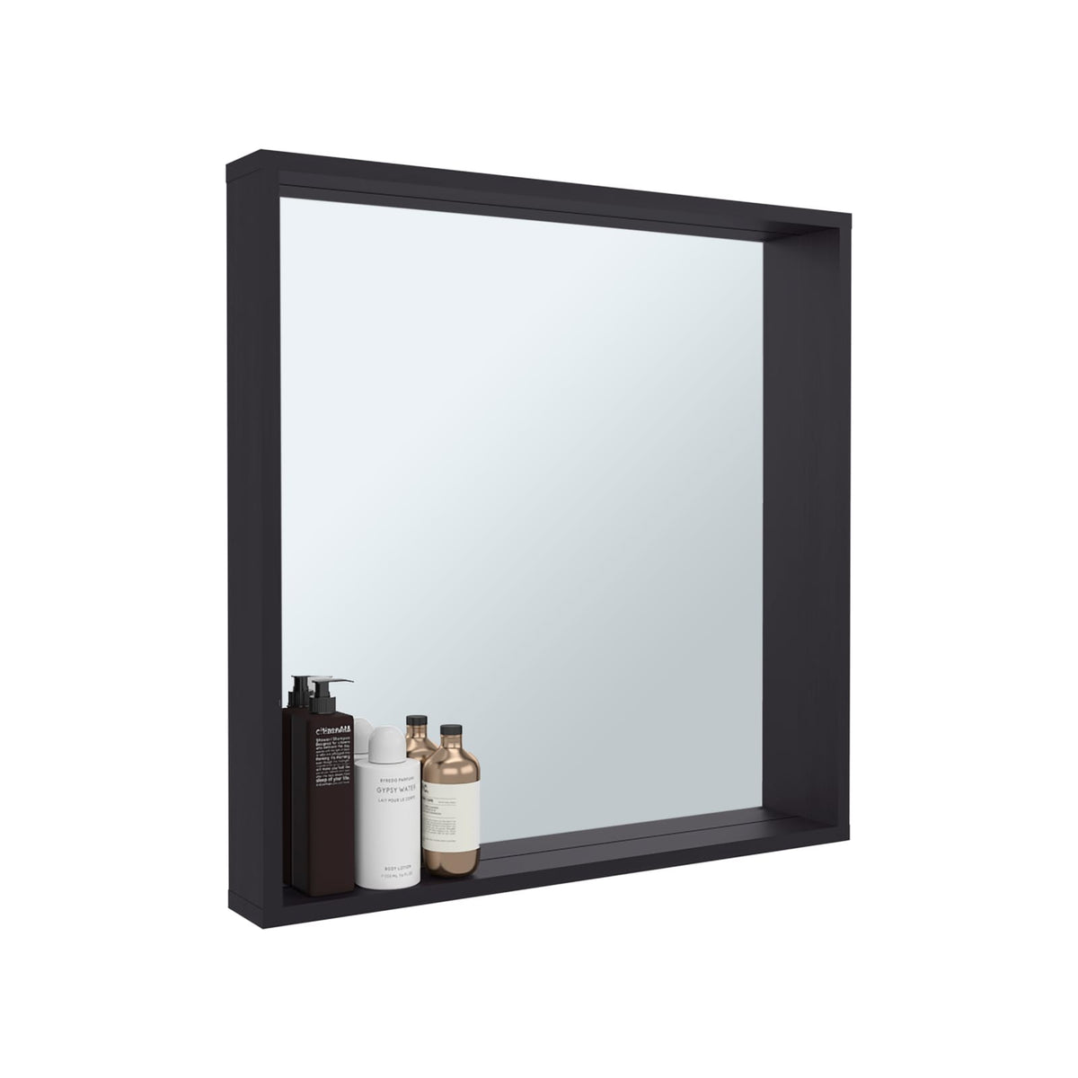 Black Wall Mounted Medicine Cabinet with Mirror - Storage Organizer for Bathroom