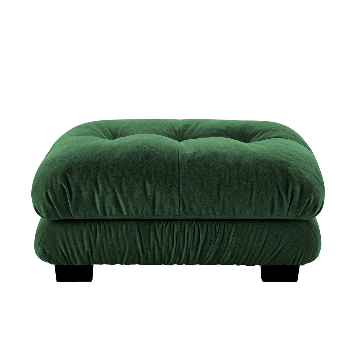 Green Chenille Ottoman - 36" Storage Footstool