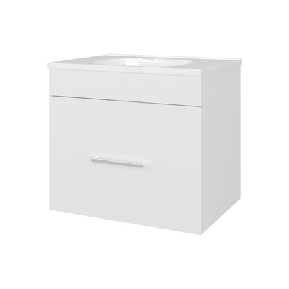 White Floating Bathroom Vanity with Sink - 23.2" W