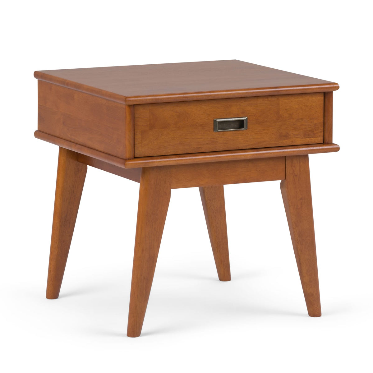 Mid-Century Modern End Table - Light Brown Storage