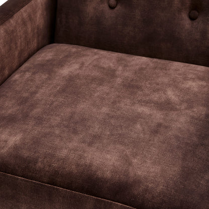 Espresso Polyester Accent Chair - 31.38" Square Arms for Living Room