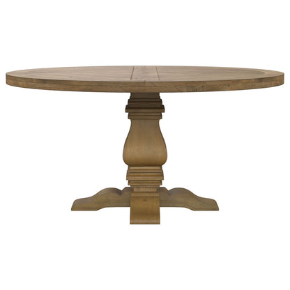 Rhea Rustic Honey Round Wood Dining Table - Seats 4