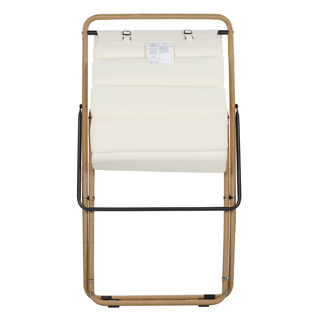 TREXM Folding Patio Chair - Yellow Steel Rattan