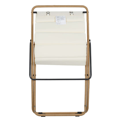 TREXM Folding Patio Chair - Yellow Steel Rattan