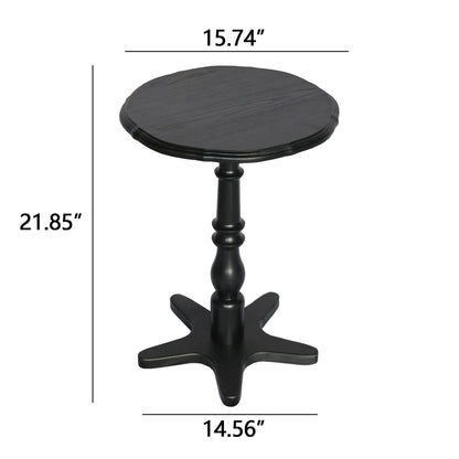 15.75 Inch Round Black MDF Side Table - Living Room Accent