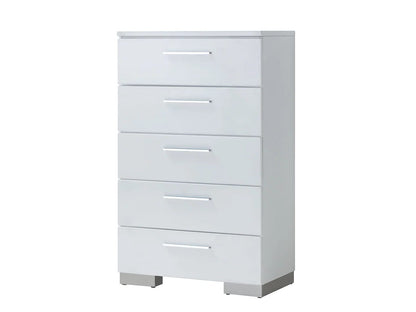 White Solid Wood Chest with Felt-Lined Drawers for Bedroom Storage