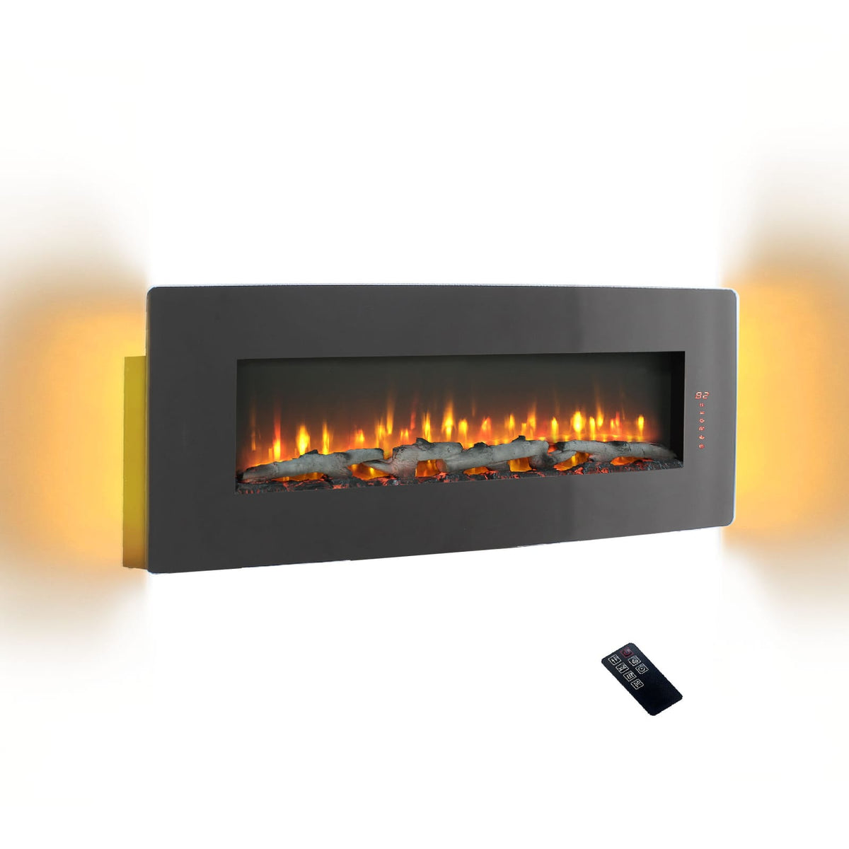 48 Inch Antique Black Electric Fireplace Wall Mount