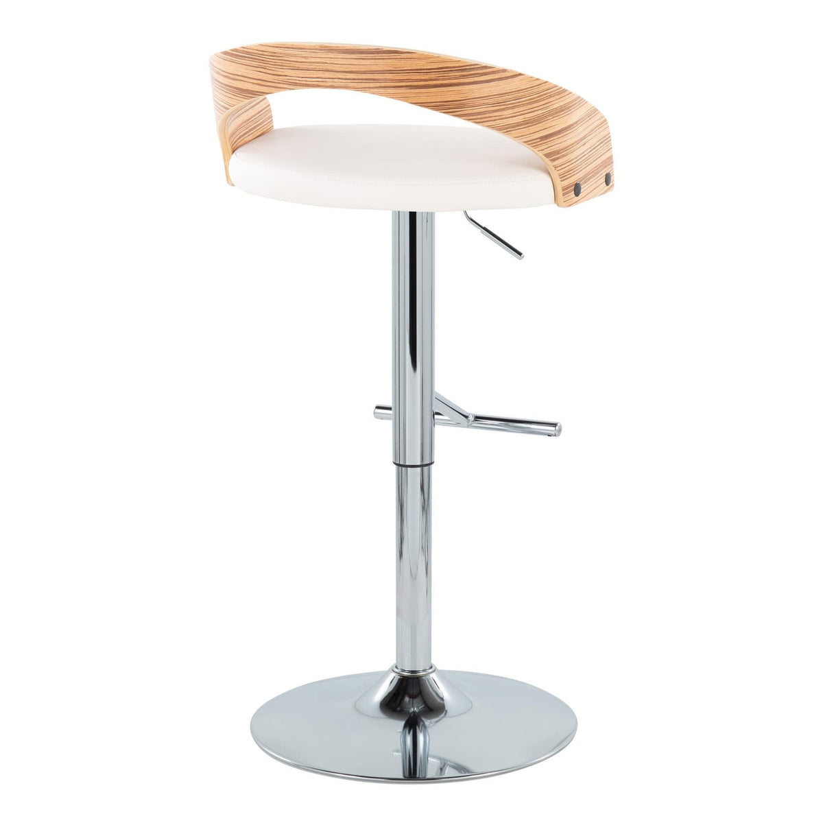 Mid-Century Modern Faux Leather Barstool Set for Dining Room