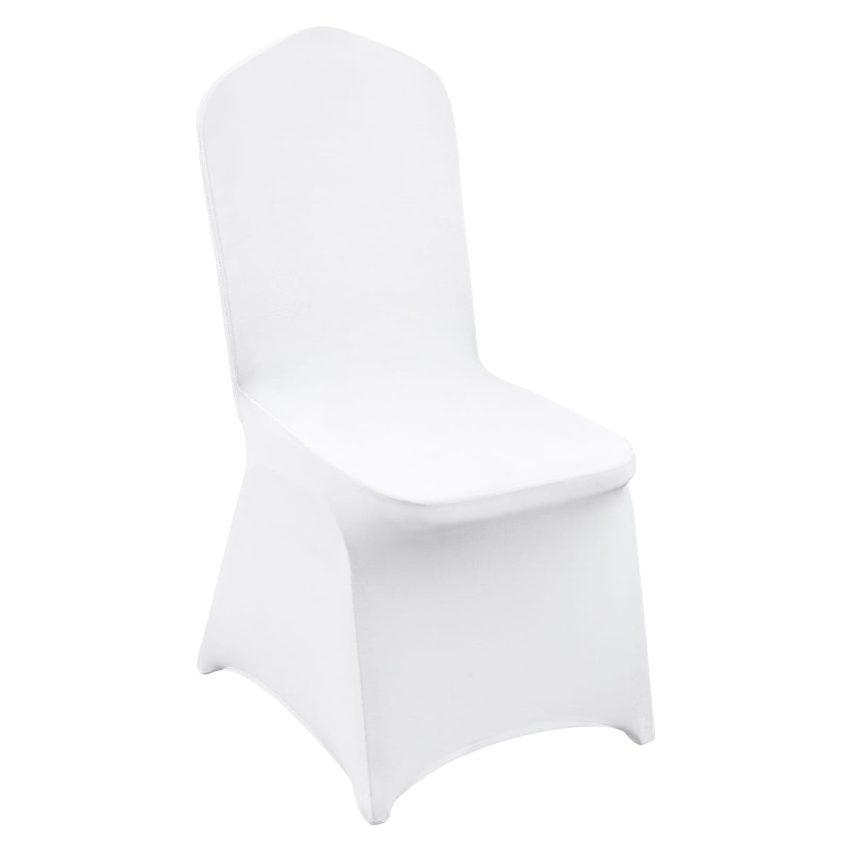 12 White Polyester Chair Covers - Spandex Folding Covers