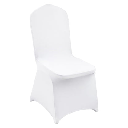 12 White Polyester Chair Covers - Spandex Folding Covers