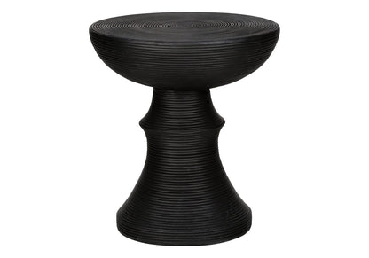 Black Magnesium Oxide Accent Table - 25"H Outdoor Side Table