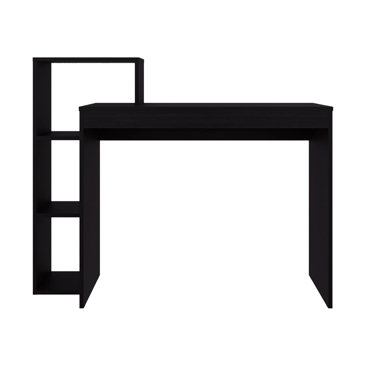 Wenge Computer Desk with Open Storage for Home Office