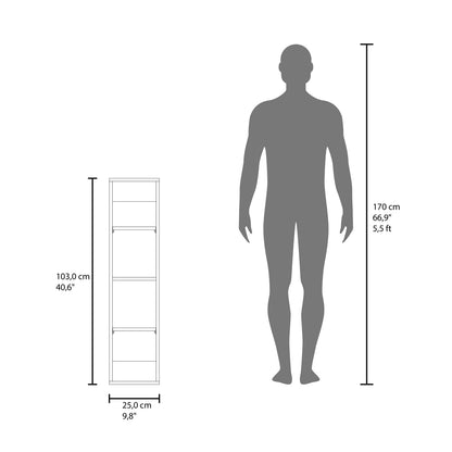 Modern Wall Mounted Bathroom Cabinet with 4 Shelves in White