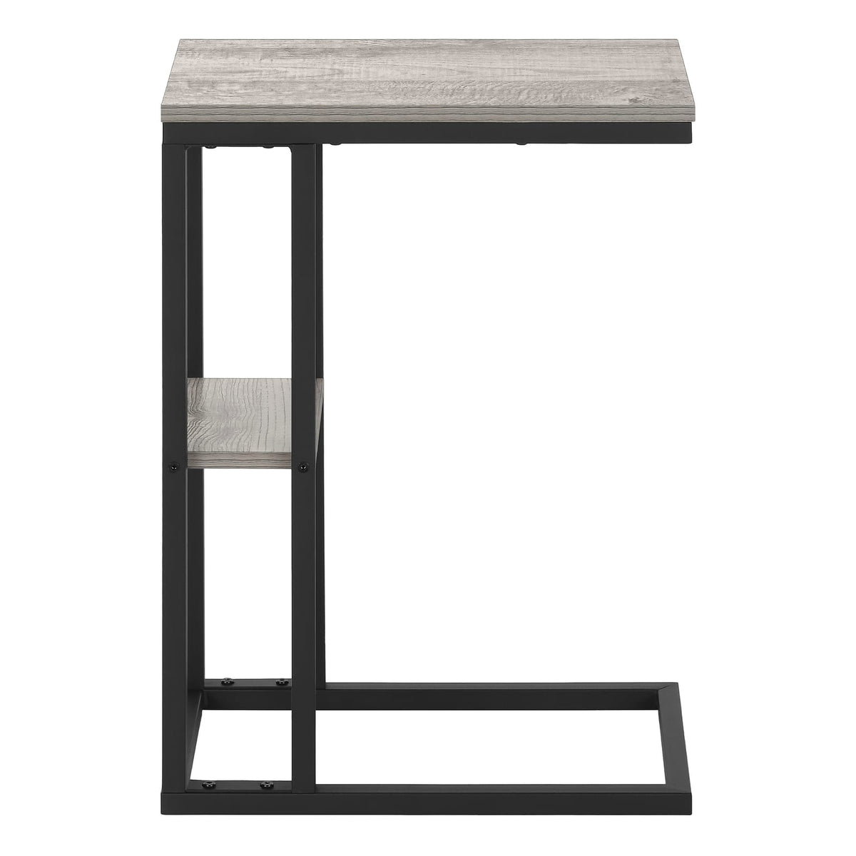 C-Shaped Accent Table - Grey & Black Metal