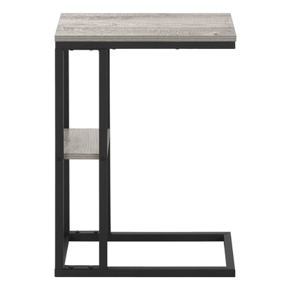 C-Shaped Accent Table - Grey & Black Metal