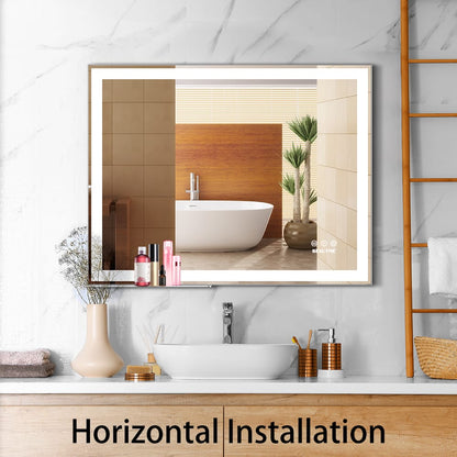 48 x 24 Inch LED Bathroom Mirror with Anti-Fog & Touch Lights