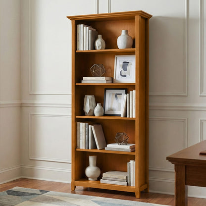 Amherst 30" Solid Wood Bookcase - Light Brown Storage