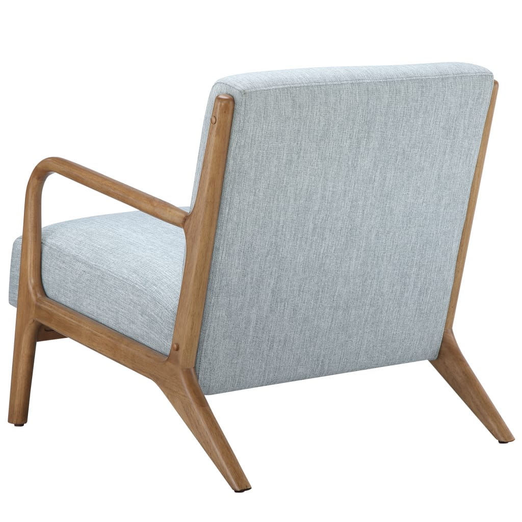 Light Blue Lounge Chair - Mid Century Modern Solid Wood Frame