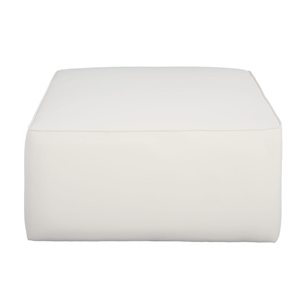 Cream Corduroy Ottoman - Square Storage Footrest