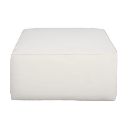 Cream Corduroy Ottoman - Square Storage Footrest