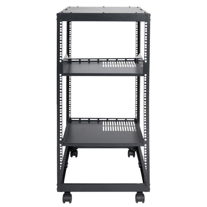 20U Server Rack - Black, Adjustable Depth Storage