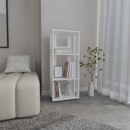 White 3 Shelf Bookcase - Modern Office Storage