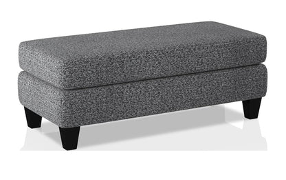 Contemporary Gray Chenille Ottoman - Plush Living Room Accent