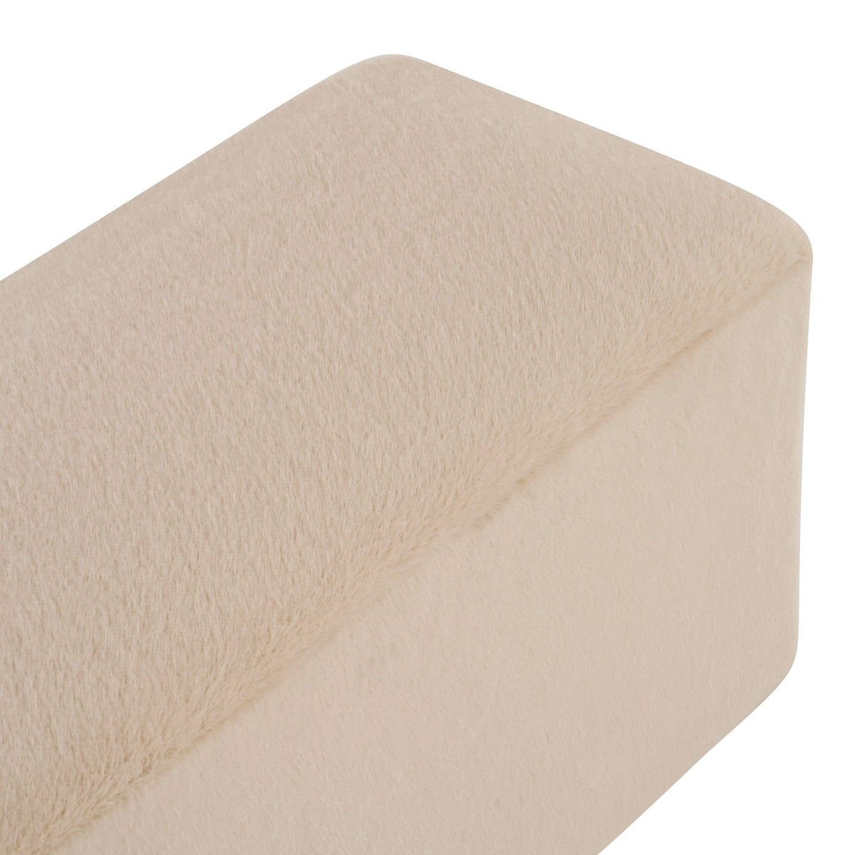 Almond Polyester Ottoman - 55" Rectangle Footstool