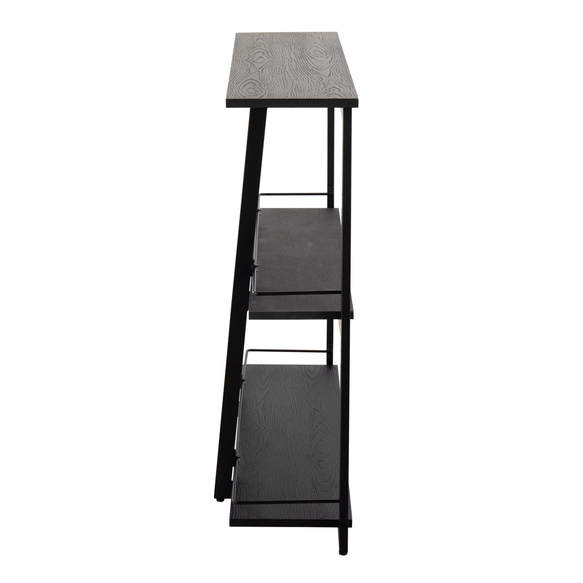 Converge Bookcase - Black Bamboo & Steel Display Shelf