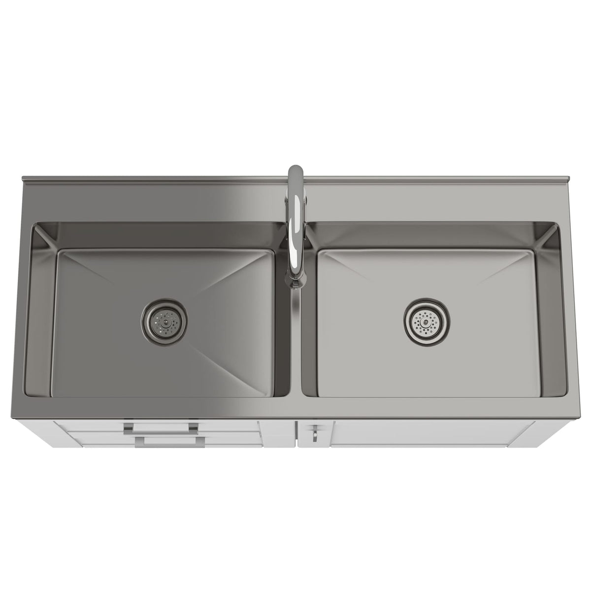 Wide White Laundry Cabinet - 46" Storage with Stainless Sink