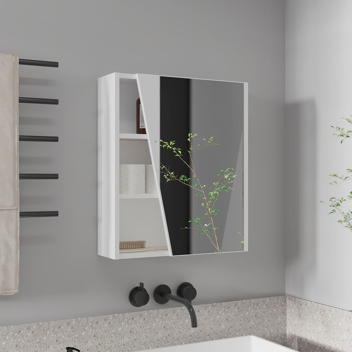 Modern White Wall Mirror Cabinet for Bathroom Vanity Upgrade