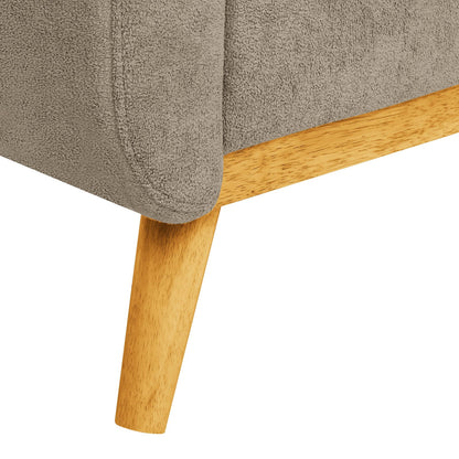 2 Seat Khaki Polyester Loveseat Sofa - 67.7" Wide for Living Room