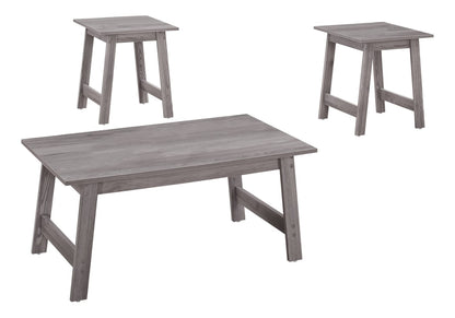 Grey 3 Piece Table Set - Coffee & End Tables for Living Room