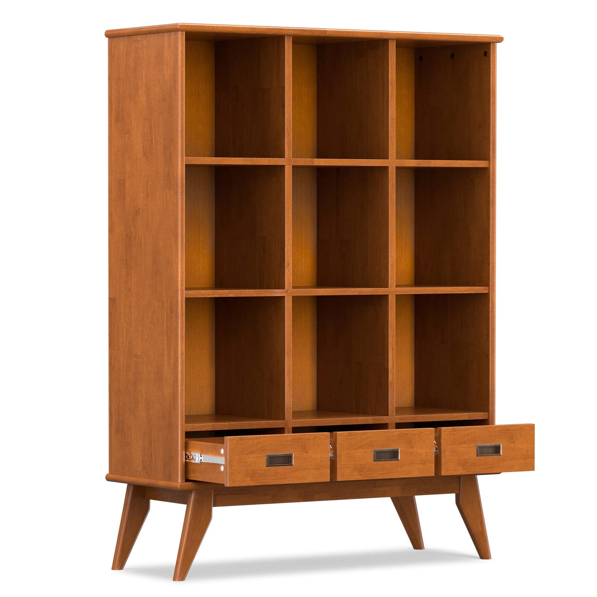 Teak Brown 9 Cube Shelving Unit - 42" Wide