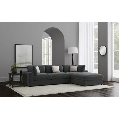 Charcoal Upholstered 4 Seat Sectional Sofa