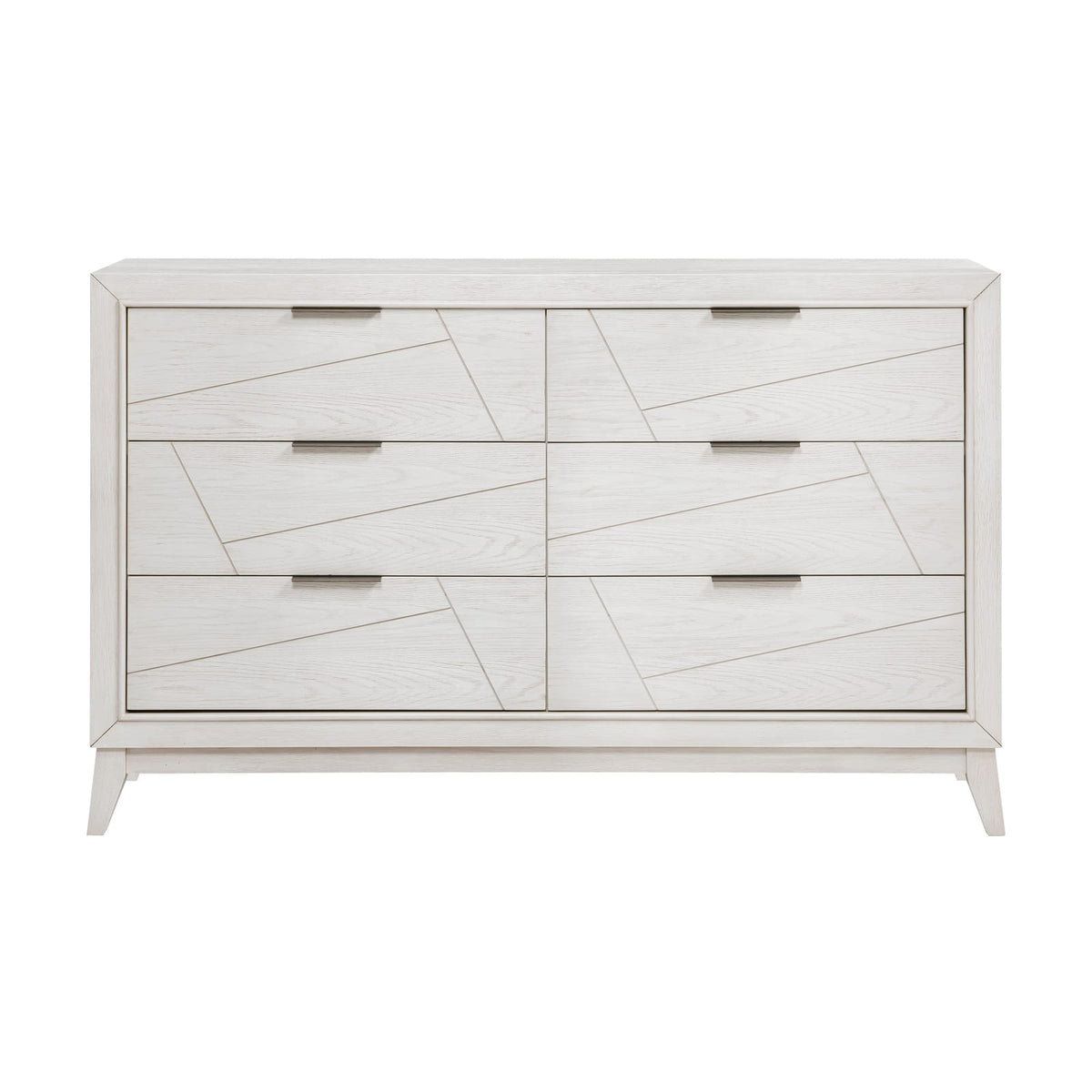 Antique White Dresser - 6 Drawers Modern Bedroom Storage