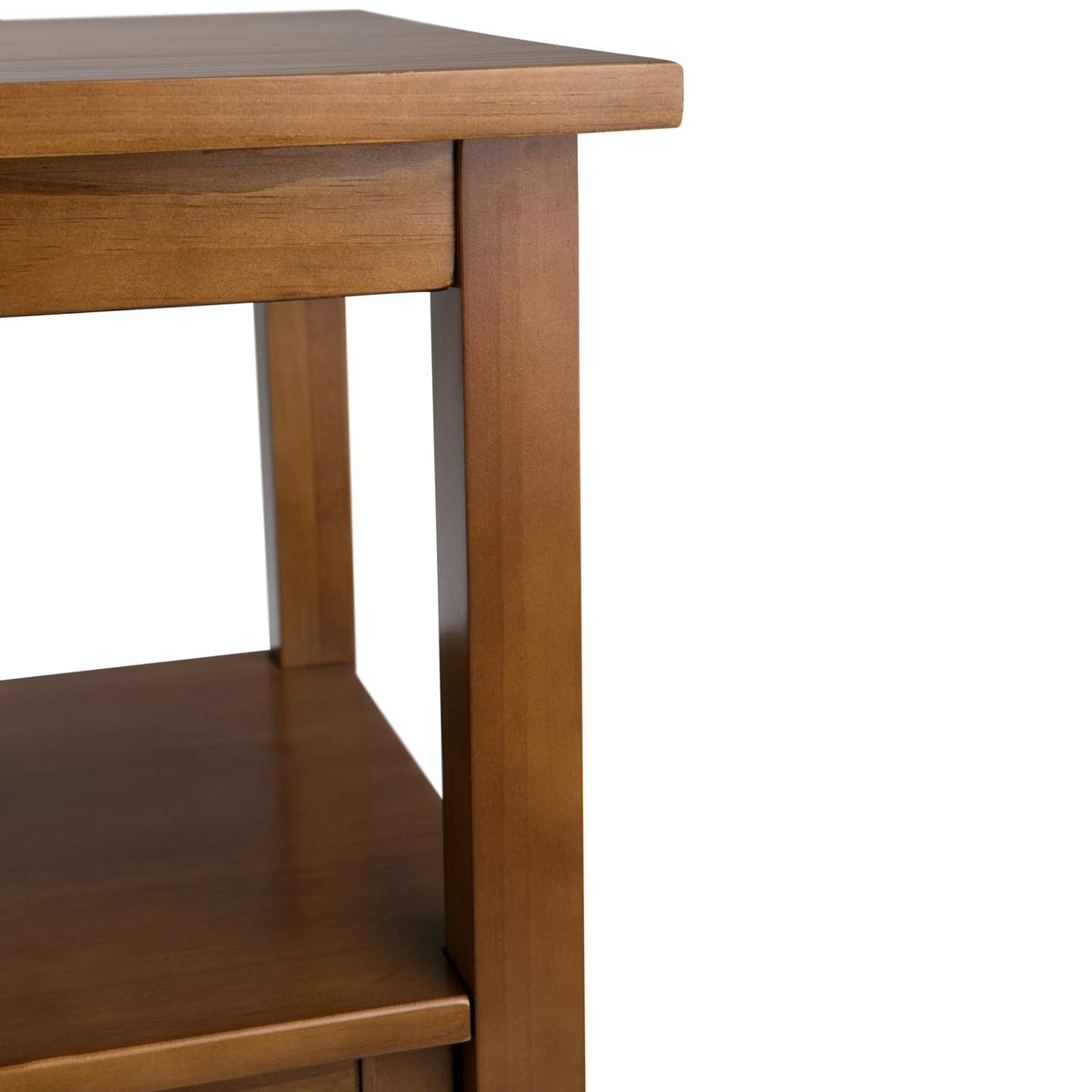 Light Brown Wood Console Table - 48" Wide Storage Sofa Table